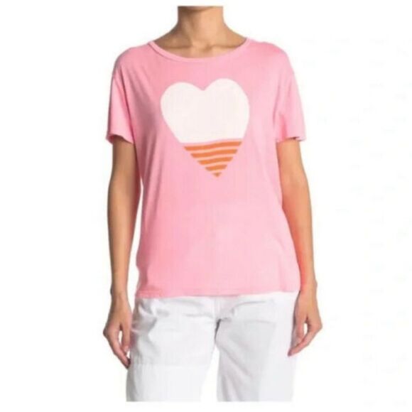 Sundry Pink & White Short Sleeve Soft Tee NWT Size Medium - Picture 1 of 2